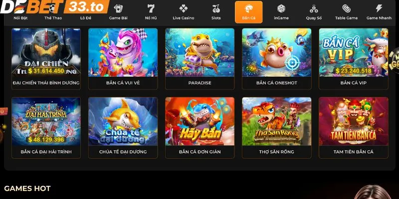 Ưu điểm sảnh chơi săn cá tại web cược