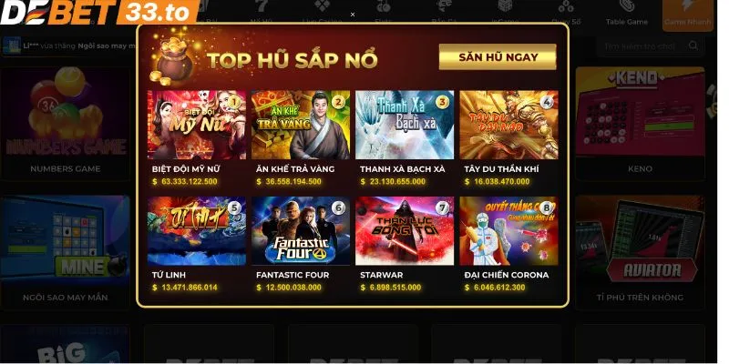 Cách chơi slot game tại web cược Debet