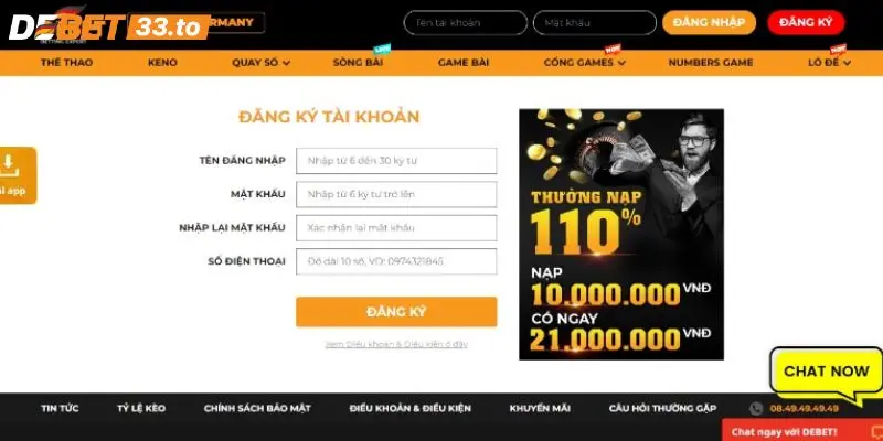 Quy trình chơi game tại Debet nhà cái cá độ đá banh số 1