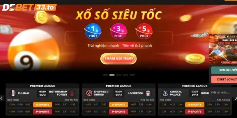 Những ưu điểm của sảnh xổ số Debet online